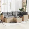 Image de vidaXL Salon de jardin 7 pcs avec coussins - Beige