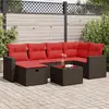 Image de vidaXL Salon de jardin avec coussins 7 pcs marron résine tressée