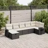 Image de Salon de jardin vidaXL 7 pcs - Résine tressée noir