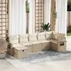 Image de vidaXL Salon de jardin avec coussins 7 pcs - Beige