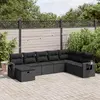 Image de vidaXL Salon de jardin 8 pcs - Coussins noir résine tressée