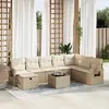 Image de vidaXL Salon de jardin 9 pcs Beige