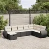Image de VIDAXL Salon de jardin 8 pièces avec coussins noirs
