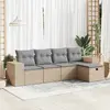 Image de vidaXL Salon de jardin 5 pièces avec coussins - Beige
