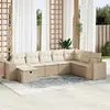 Image de VIDAXL Salon de jardin avec coussins beige - 8 pièces