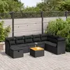 Image de Salon de jardin VidaXL 9 pièces - Noir - Résine tressée