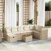 Image de vidaXL Salon de jardin 9 pcs Résine Tressée - Beige
