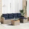 Image de vidaXL Salon de jardin 6 pcs avec coussins gris résine tressée