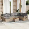 Image de vidaXL Salon de jardin 9 pcs - Beige