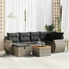 Image de VidaXL Salon de jardin 7 pcs avec coussins - Gris résine tressée