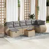 Image de vidaXL Salon de jardin 8 pcs avec coussins - Beige