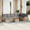 Image de vidaXL Salon de jardin 9pcs - Beige