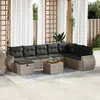 Image de vidaXL Salon de jardin 9 pcs - Gris résine tressée