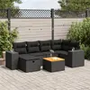Image de vidaXL Salon de jardin 7 pcs - Noir