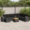Image de VidaXL Salon de jardin 9 pcs noir résine tressée