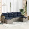 Image de vidaXL Salon de jardin 6 pcs avec coussins gris résine tressée