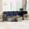 Image de vidaXL Salon de jardin avec coussins 7 pcs gris résine tressée