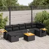 Image de vidaXL Salon de jardin 8 pcs - Noir Résine Tressée