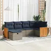 Image de vidaXL Salon de jardin 6 pcs avec coussins gris résine tressée