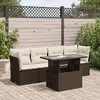 Image de vidaXL Salon de jardin 5 pcs - Coussins marron