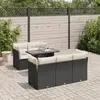 Image de vidaXL Salon de jardin 6 pcs - Noir, résine tressée