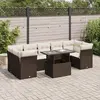 Image de vidaXL Salon de jardin 8 pcs Marron résine tressée