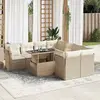 Image de vidaXL Salon de jardin 9 pcs - Beige Résine tressée