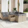 Image de vidaXL Salon de jardin 9 pcs - Beige