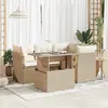 Image de vidaXL Salon de jardin 5 pcs beige