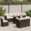 Image de VidaXL 9 pcs Salon de jardin avec coussins - Marron