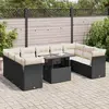 Image de vidaXL Salon de jardin 10 pcs - Noir Résine tressée