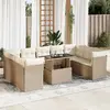 Image de vidaXL Salon de jardin avec coussins 10 pcs beige