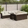 Image de vidaXL Salon de jardin 11 pcs - Marron