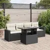 Image de vidaXL Salon de jardin 5 pcs avec coussins noir