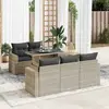 Image de vidaXL Salon de jardin 6 pcs coussins résine tressée gris clair