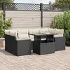 Image de vidaXL Salon de jardin 7 pcs Résine tressée - Noir