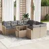 Image de vidaXL Salon de jardin 9 pcs - Beige