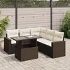 Image de vidaXL Salon de jardin avec coussins 6 pcs résine tressée - Marron