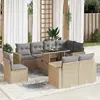 Image de vidaXL Salon de jardin 9 pcs - Beige