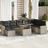 Image de Vidaxl Ensemble Salon de Jardin 9 pcs - Gris Clair Résine Tressée