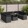 Image de vidaXL Salon de jardin 10 pcs Résine tressée Noir