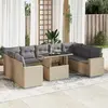 Image de vidaXL Salon de jardin avec coussins 10 pcs beige
