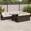 Image de VidaXL Salon de jardin et coussins 11 pcs - Marron résine tressée
