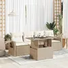 Image de VIDAXL Salon 5 pcs beige résine tressée