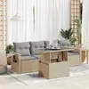 Image de vidaXL Salon de jardin 5 pcs avec coussins - Beige