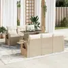 Image de VidaXL Salon de jardin 7 pcs - Beige
