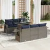 Image de vidaXL Salon de jardin avec coussins 7 pcs gris résine tressée acacia