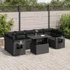Image de VIDAXL Salon de jardin avec coussins noir - 8 pièces