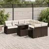 Image de vidaXL Ensemble de jardin avec coussins - 9 pièces - Marron
