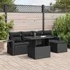 Image de vidaXL Salon de jardin - 6 pcs - Noir Résine tressée